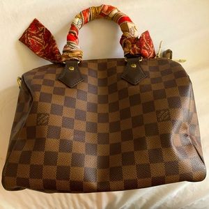 LOUIS VUITTON SPEEDY 25 WITH SCARF